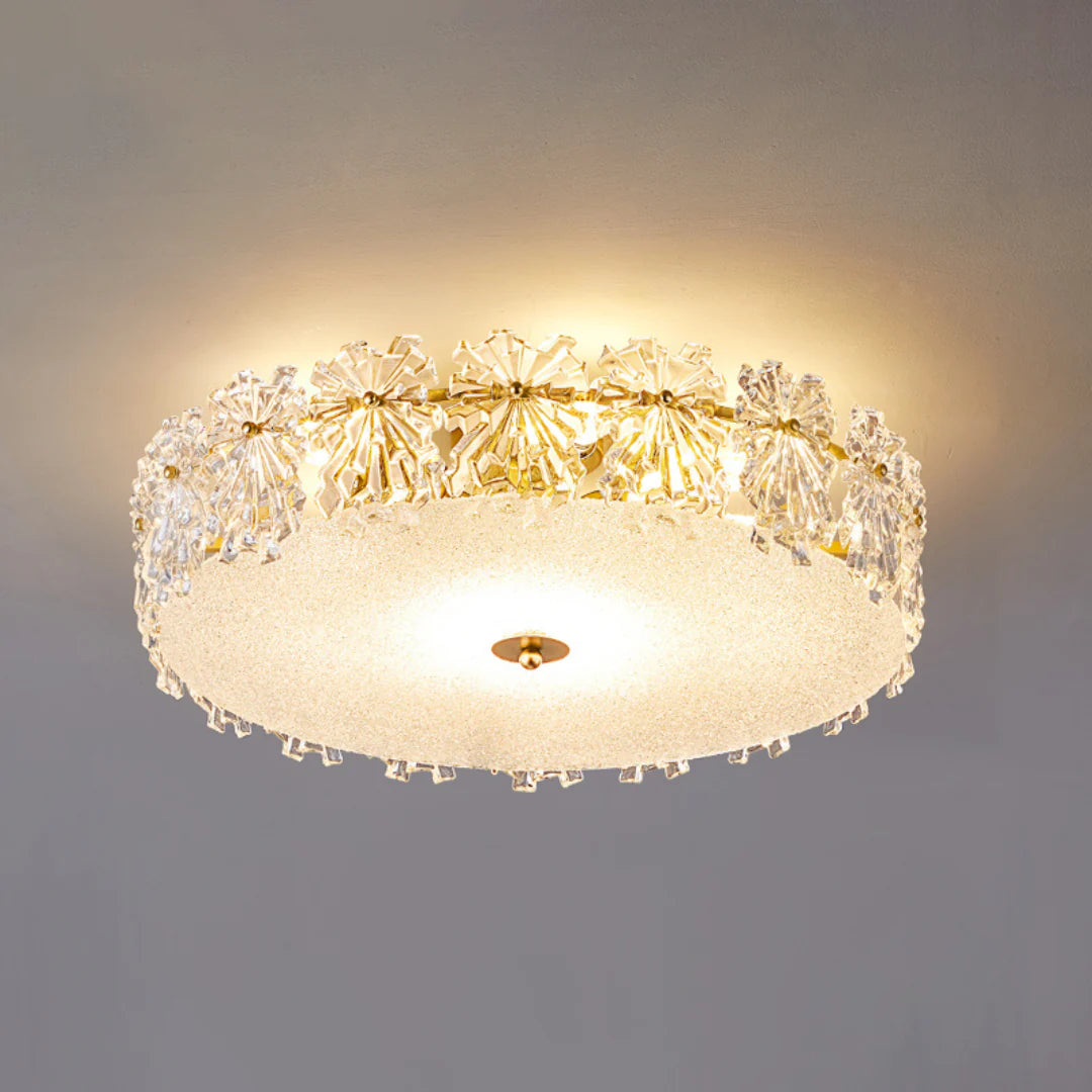 Snowflake Round Glass Ceiling Lamp - Nuvé