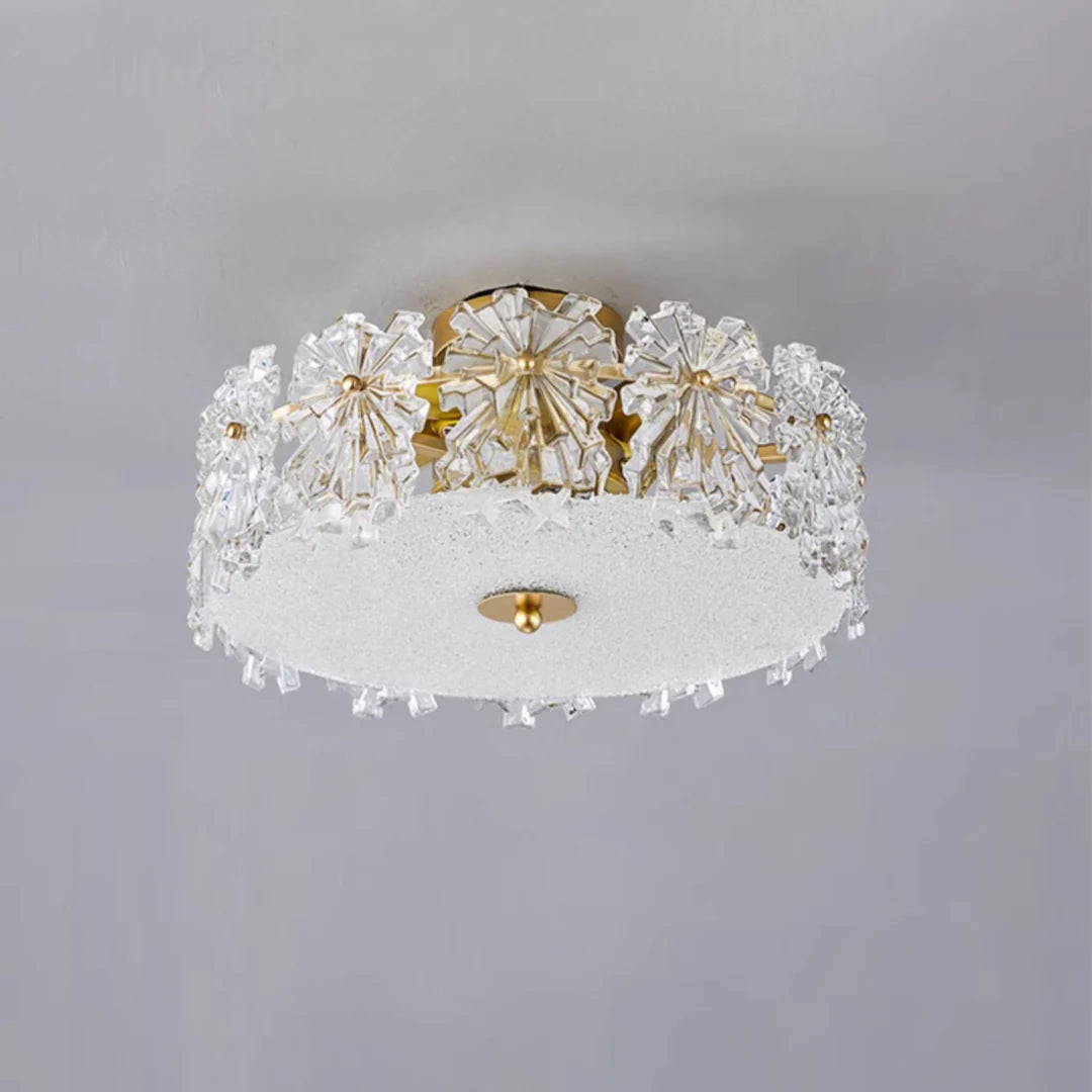Snowflake Round Glass Ceiling Lamp - Nuvé