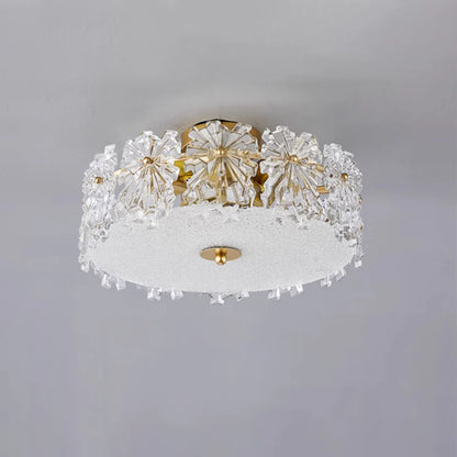 Snowflake Round Glass Ceiling Lamp - Nuvé
