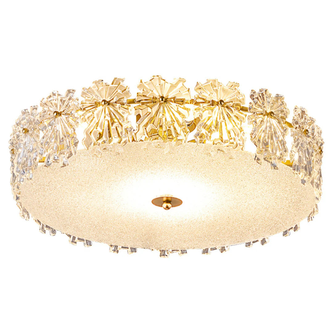 Snowflake Round Glass Ceiling Lamp - Nuvé