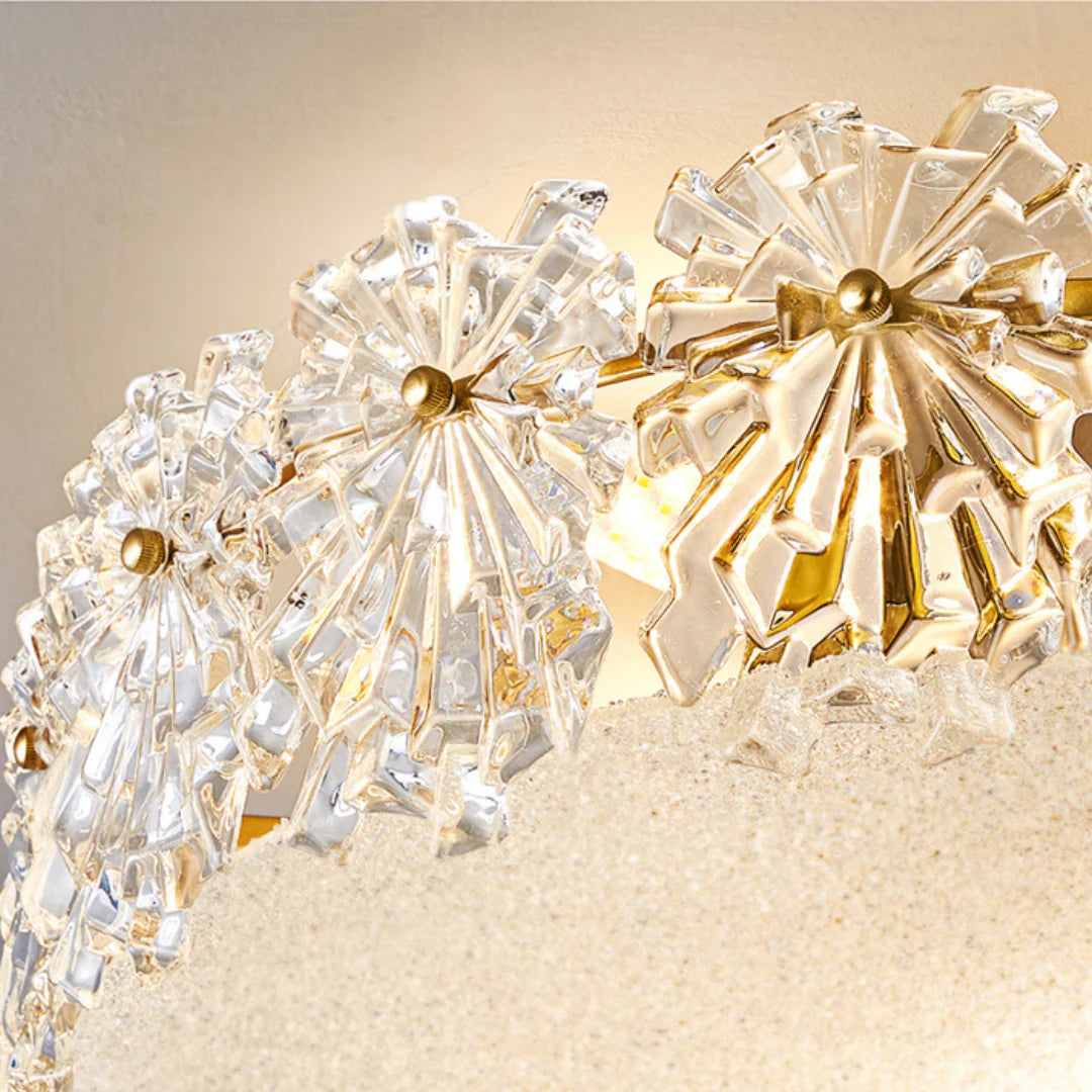 Snowflake Round Glass Ceiling Lamp - Nuvé