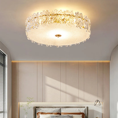 Snowflake Round Glass Ceiling Lamp - Nuvé