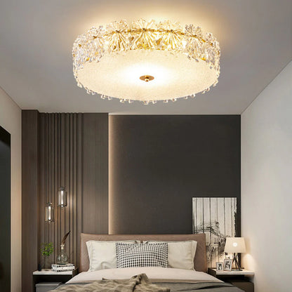 Snowflake Round Glass Ceiling Lamp - Nuvé
