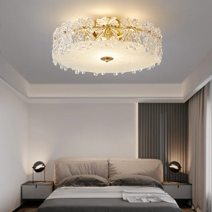 Snowflake Round Glass Ceiling Lamp - Nuvé