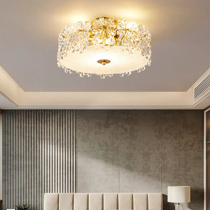 Snowflake Round Glass Ceiling Lamp - Nuvé