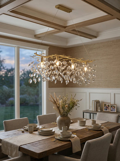 Elegant Sofia Crystal Chandelier by korewolamp featuring sparkling crystal accents and a modern design for luxurious lighting.