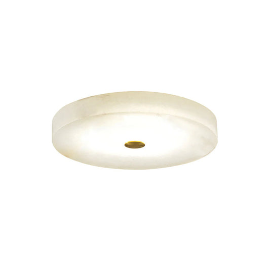 Round Sophie White Alabaster Ceiling Lamp - Nuvé