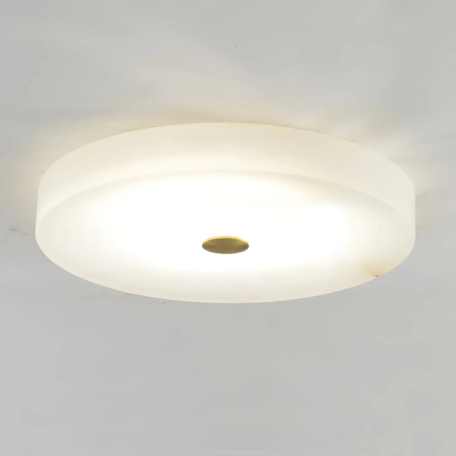 Round Sophie White Alabaster Ceiling Lamp - Nuvé