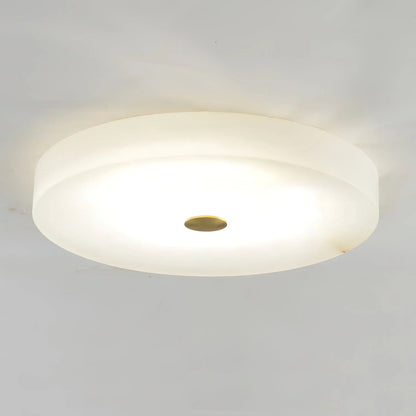 Round Sophie White Alabaster Ceiling Lamp - Nuvé