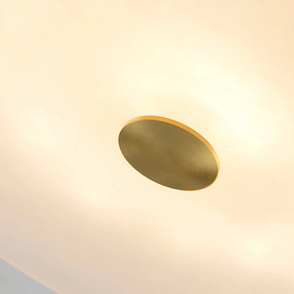 Round Sophie White Alabaster Ceiling Lamp - Nuvé