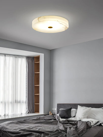 Round Sophie White Alabaster Ceiling Lamp - Nuvé