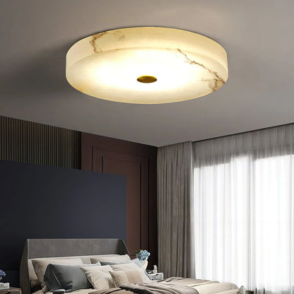 Round Sophie White Alabaster Ceiling Lamp - Nuvé
