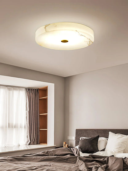 Round Sophie White Alabaster Ceiling Lamp - Nuvé
