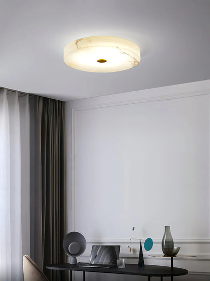 Round Sophie White Alabaster Ceiling Lamp - Nuvé