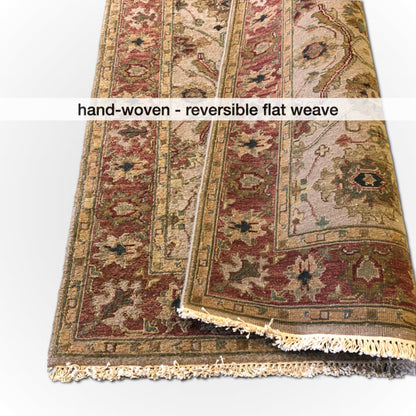 Reversible/2-Sided Soumak Flat Weave (4'x10' Runner) camel/brown