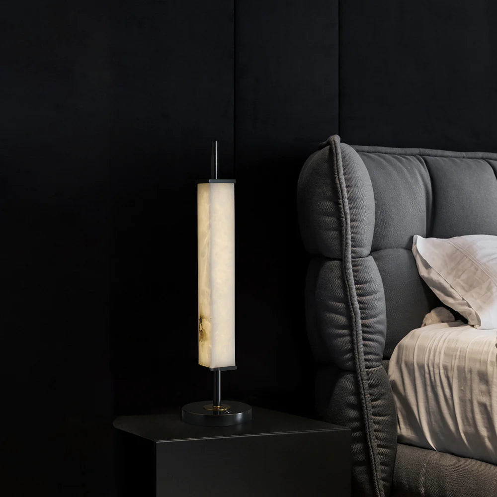 Spere Cuboid Alabaster Table Lamp - Nuvé