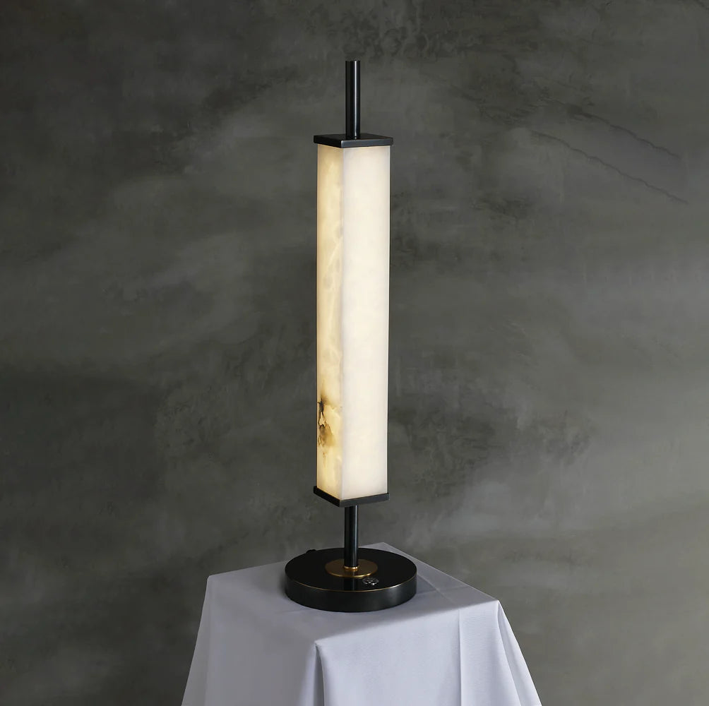 Spere Cuboid Alabaster Table Lamp - Nuvé