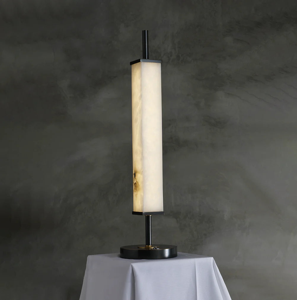 Spere Cuboid Alabaster Table Lamp - Nuvé