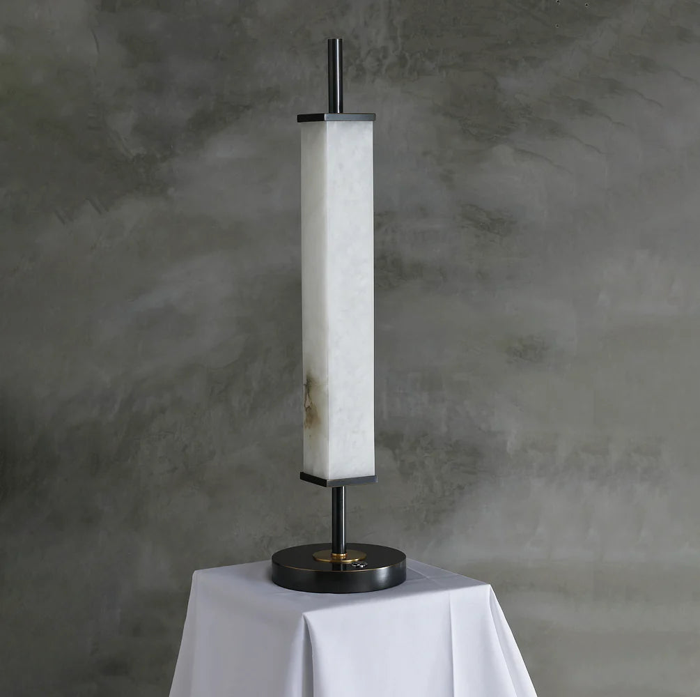 Spere Cuboid Alabaster Table Lamp - Nuvé
