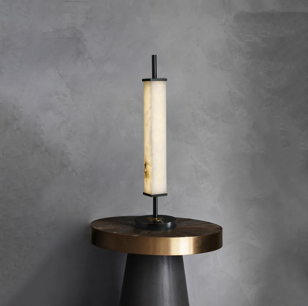 Spere Cuboid Alabaster Table Lamp - Nuvé