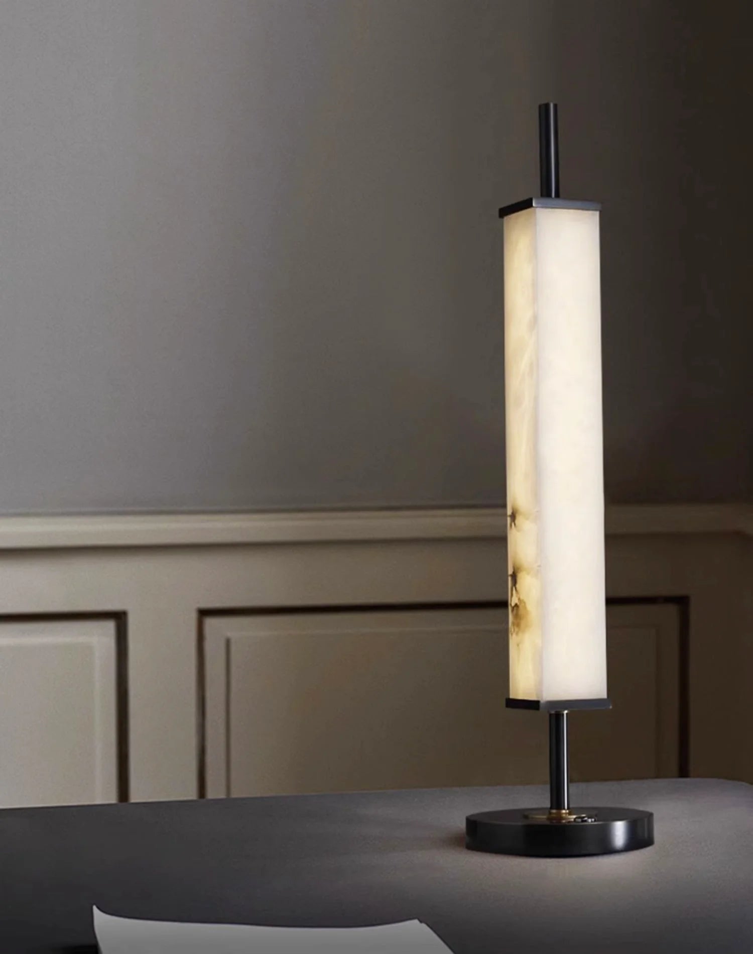 Spere Cuboid Alabaster Table Lamp - Nuvé