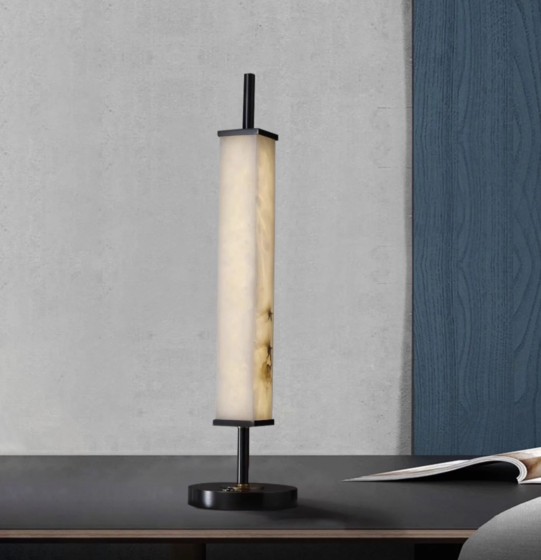 Spere Cuboid Alabaster Table Lamp - Nuvé