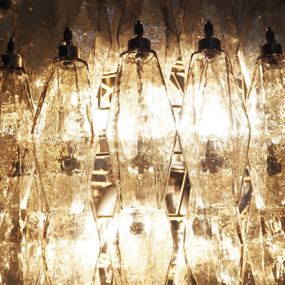 Spherical Murano Poliedri Smoked Glass Chandelier - Nuvé
