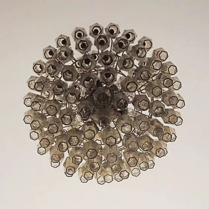 Spherical Murano Poliedri Smoked Glass Chandelier - Nuvé