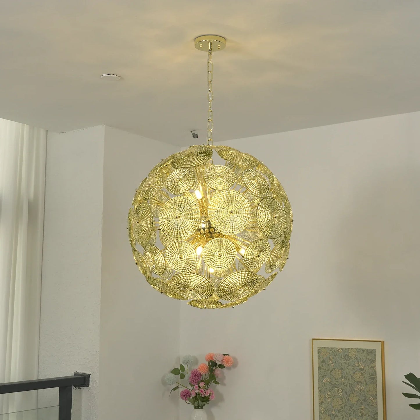 Sputnik Sphere Glass Disc Chandelier