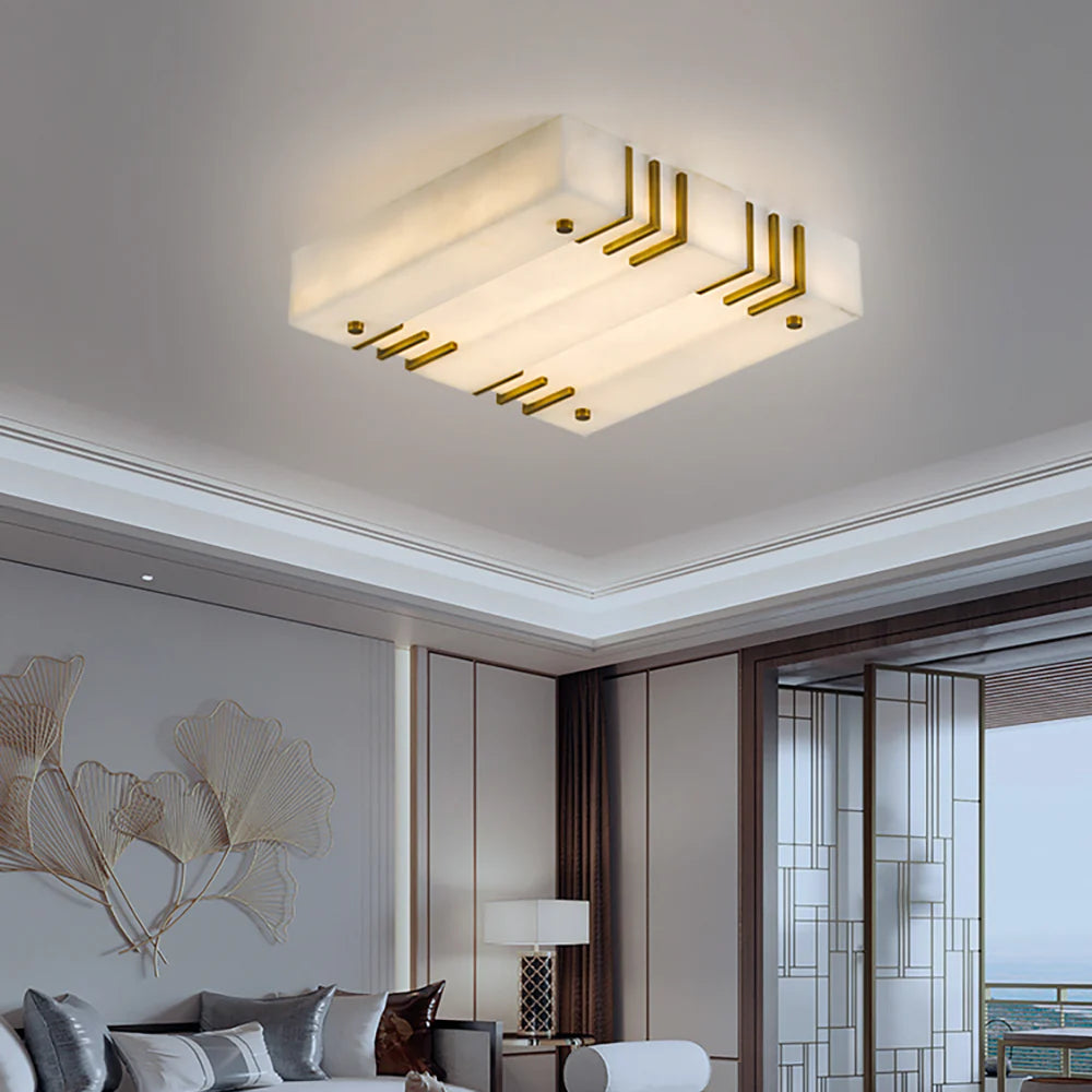 Square Alabaster Ceiling Lamps - Nuvé