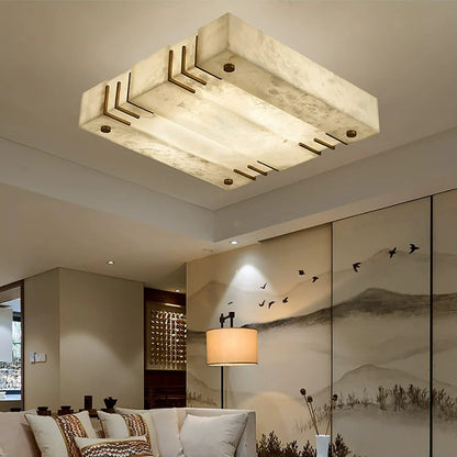 Square Alabaster Ceiling Lamps - Nuvé