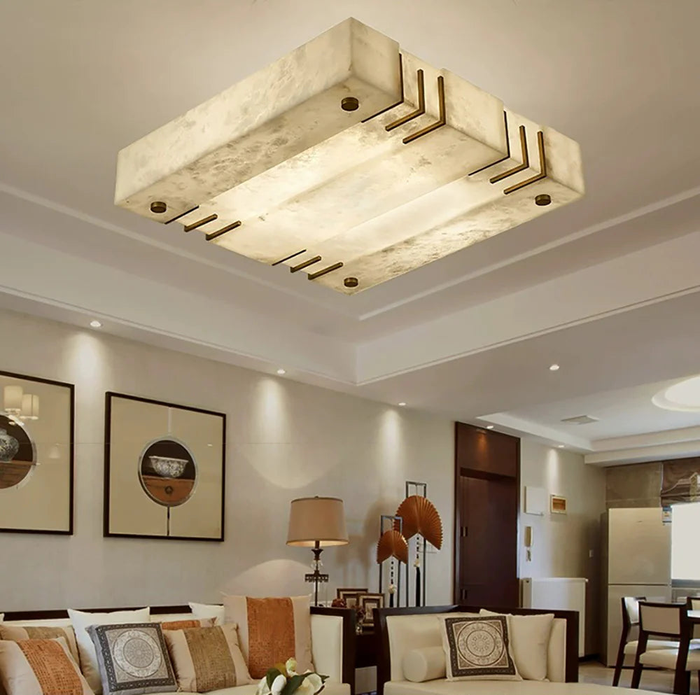 Square Alabaster Ceiling Lamps - Nuvé