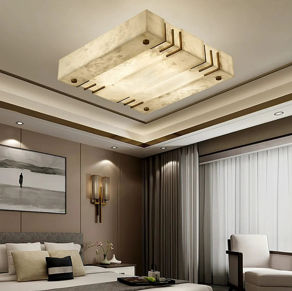 Square Alabaster Ceiling Lamps - Nuvé