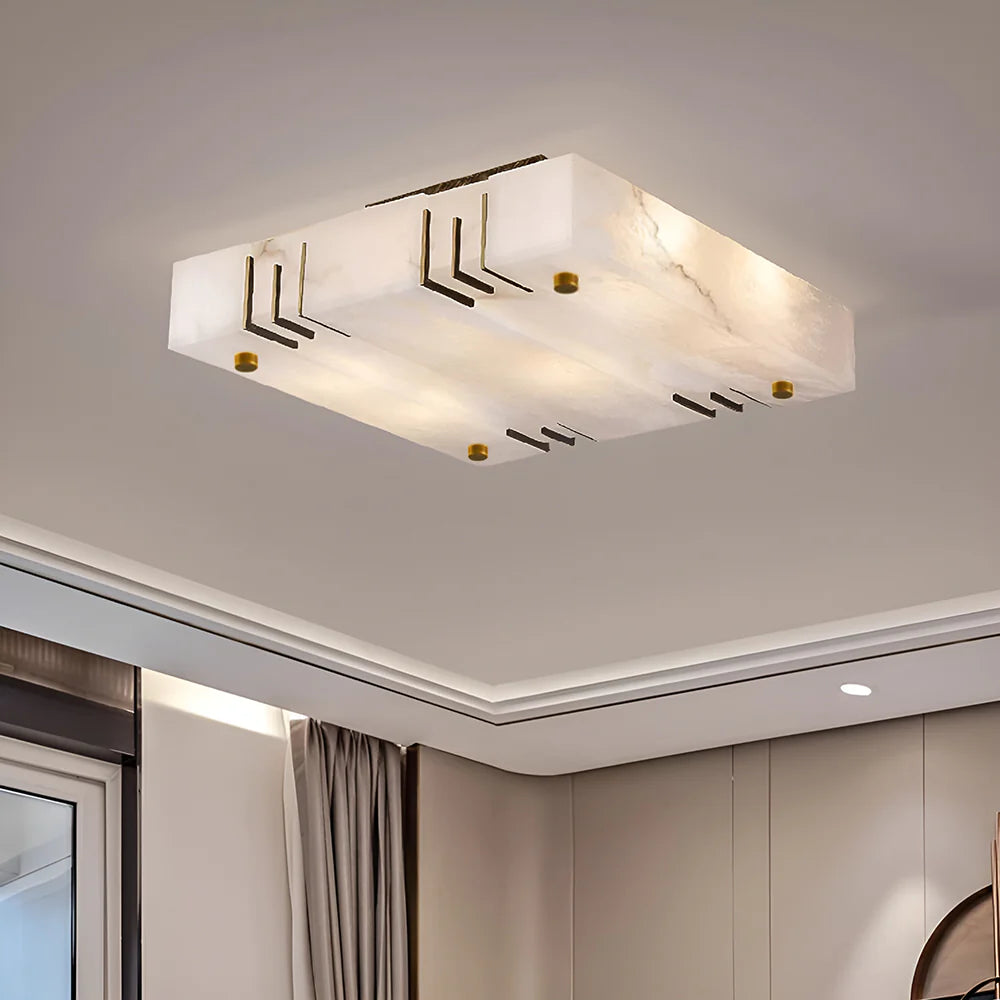 Square Alabaster Ceiling Lamps - Nuvé
