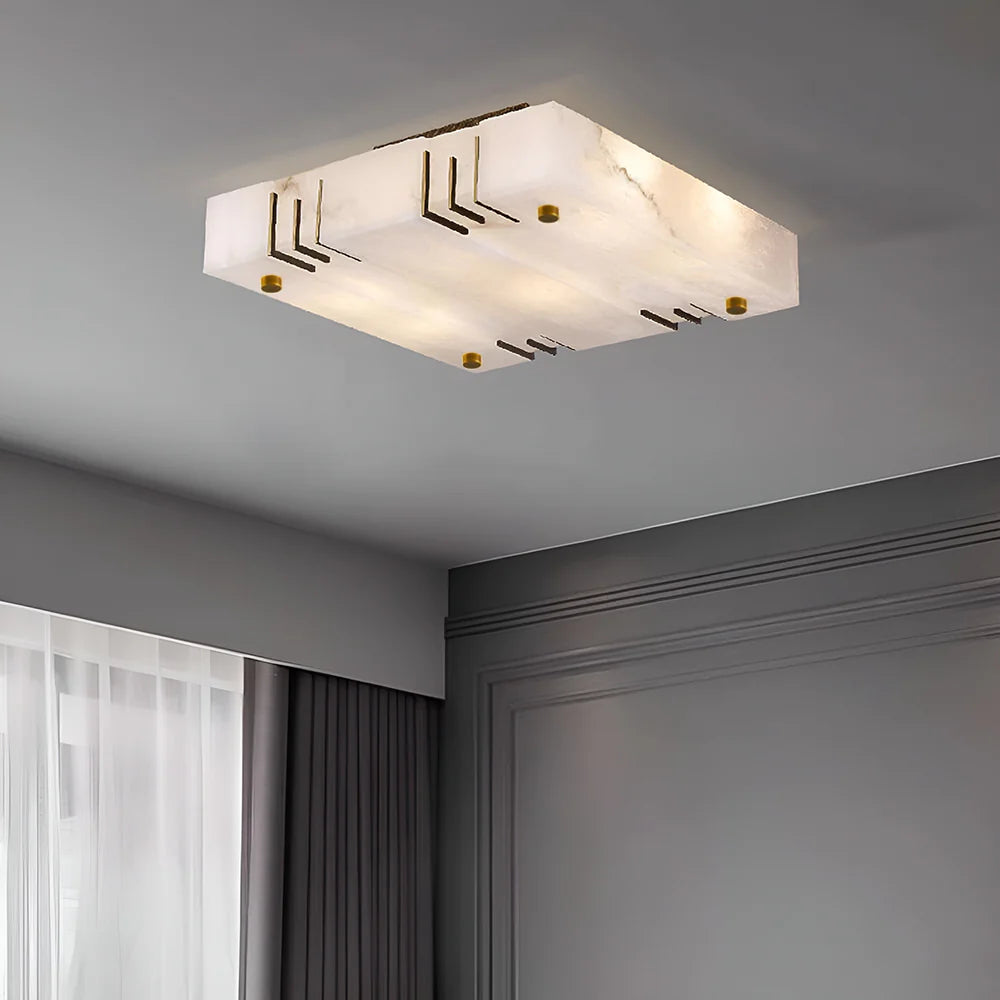 Square Alabaster Ceiling Lamps - Nuvé