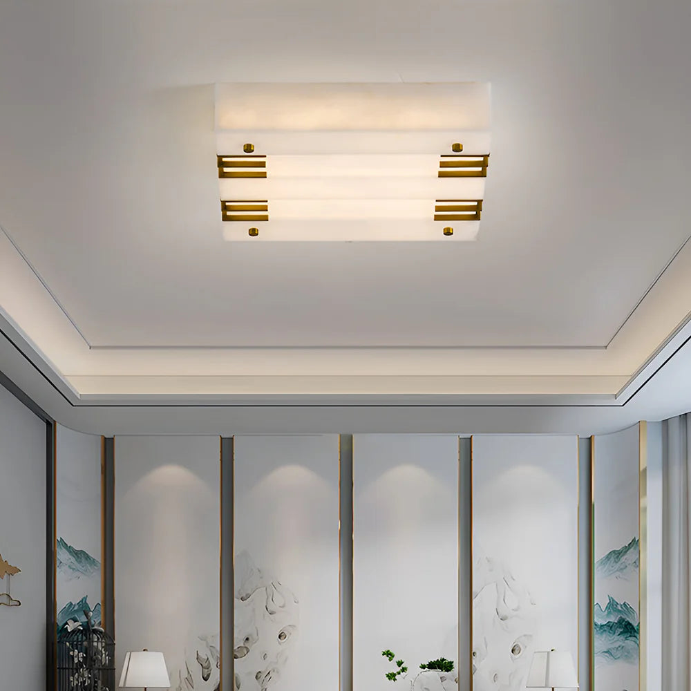Square Alabaster Ceiling Lamps - Nuvé