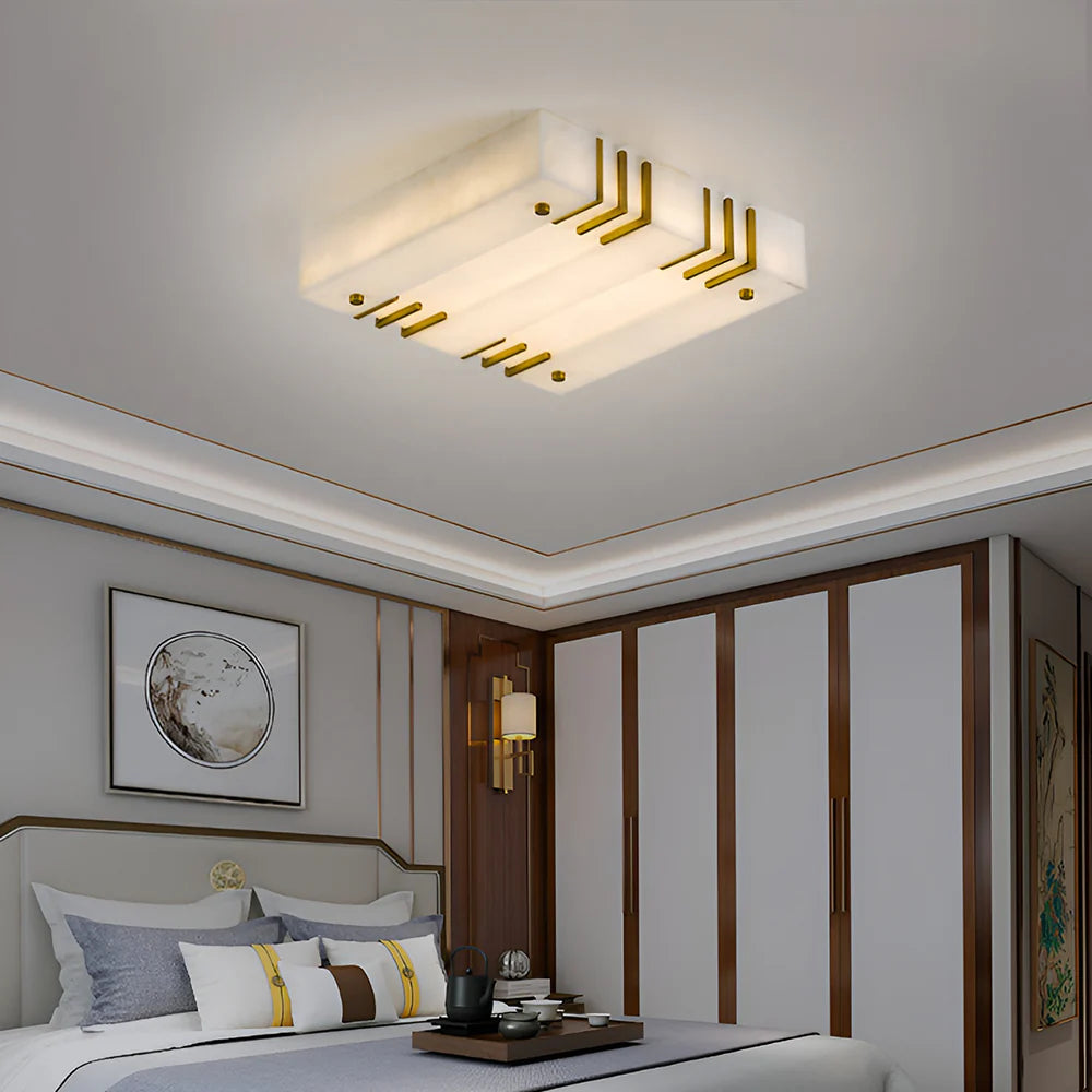 Square Alabaster Ceiling Lamps - Nuvé