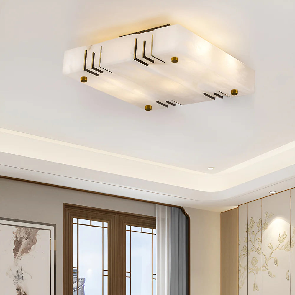 Square Alabaster Ceiling Lamps - Nuvé
