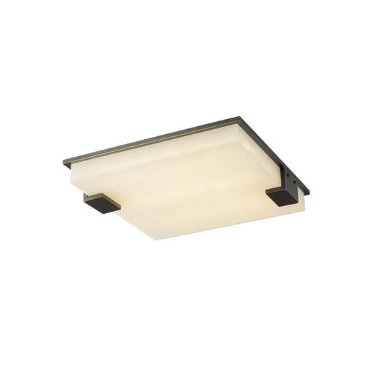 Arle Square Alabaster Black Ceiling Lamp - Nuvé