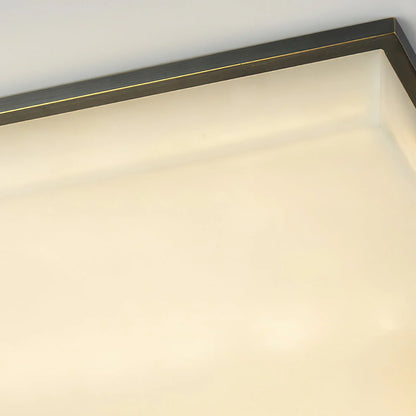 Arle Square Alabaster Black Ceiling Lamp - Nuvé