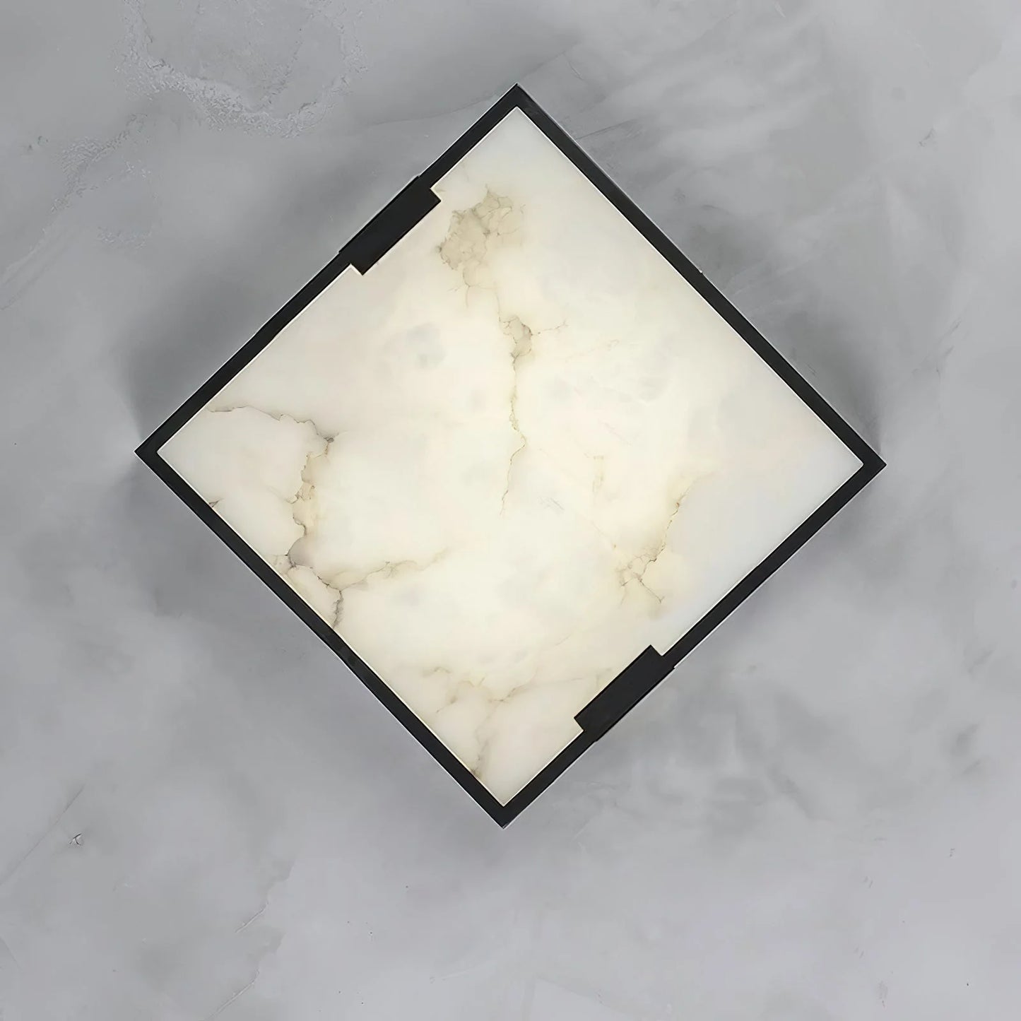 Arle Square Alabaster Black Ceiling Lamp - Nuvé