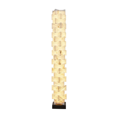 Stacked Alabaster Squares Floor Lamp - Nuvé