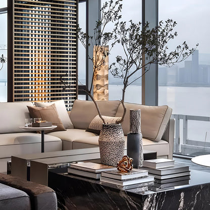 Stacked Alabaster Squares Floor Lamp - Nuvé