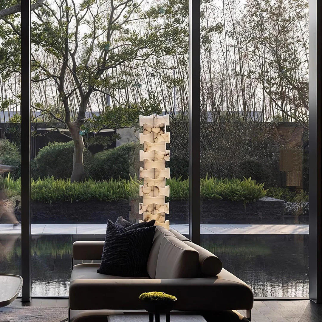Stacked Alabaster Squares Floor Lamp - Nuvé