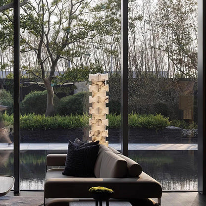 Stacked Alabaster Squares Floor Lamp - Nuvé