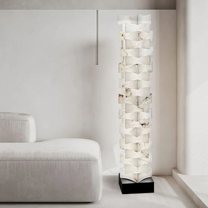 Stacked Alabaster Squares Floor Lamp - Nuvé