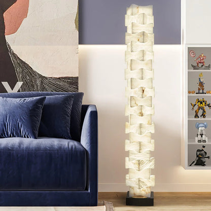 Stacked Alabaster Squares Floor Lamp - Nuvé