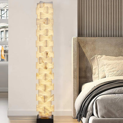 Stacked Alabaster Squares Floor Lamp - Nuvé