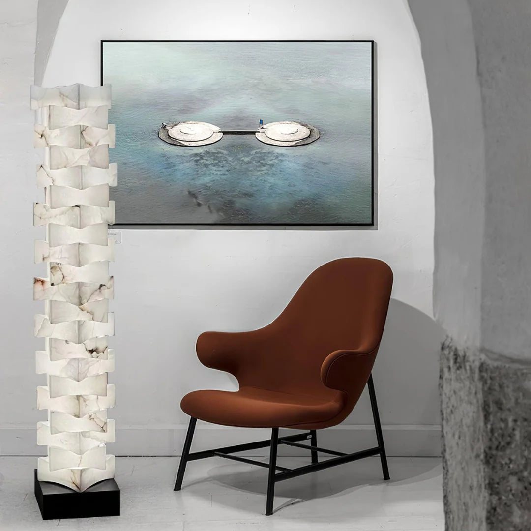 Stacked Alabaster Squares Floor Lamp - Nuvé
