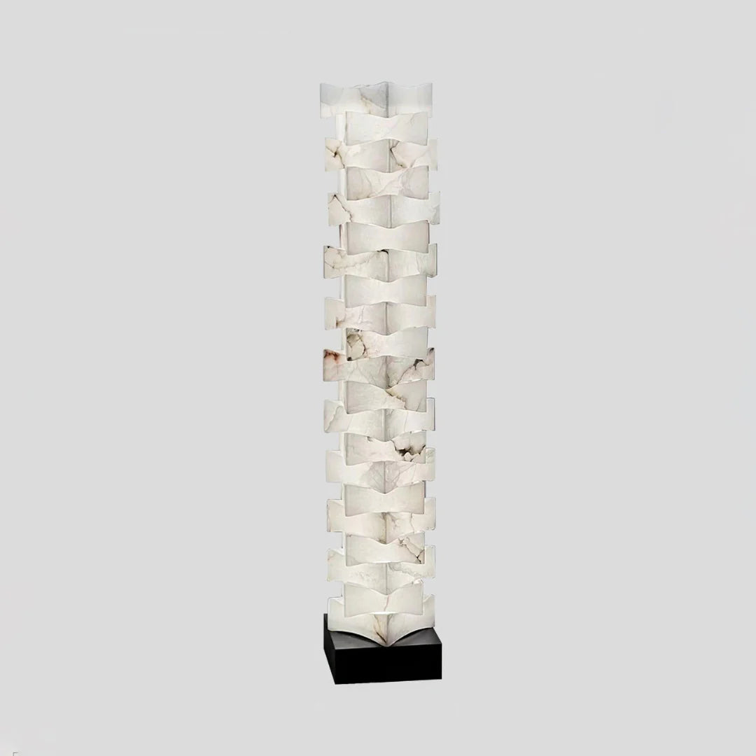 Stacked Alabaster Squares Floor Lamp - Nuvé